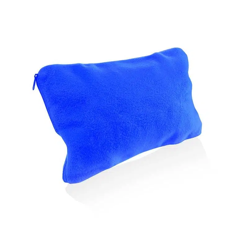 Almohada para viajeros inflable azul
